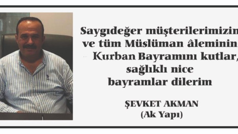 Akman, Kurban Bayramını kutladı