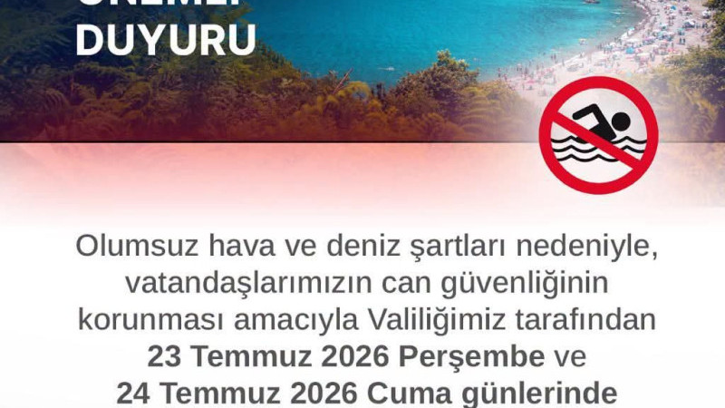Denize girmek yasak