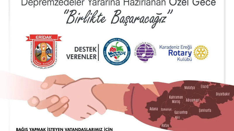 Depremzedeler için “Birlikte Başaracağız” etkinliği düzenlenecek