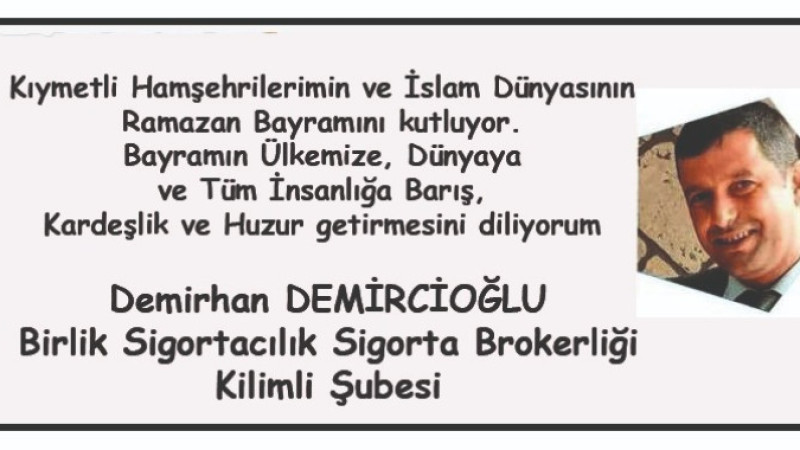 Demirhan Demircioğlu'nun Bayram Mesajı 