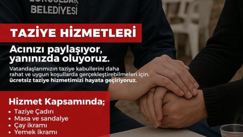 ZONGULDAK BELEDİYESİ’NDEN  TAZİYE DESTEĞİ