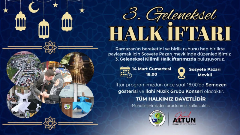 Halk iftarı Cumartesi günü yapılacak